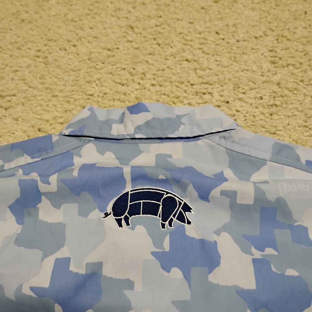 Old Tejas Shirt Mens L Blue Performance Texas Camouflage Hunting Fishing Hiking - Picture 11 of 16